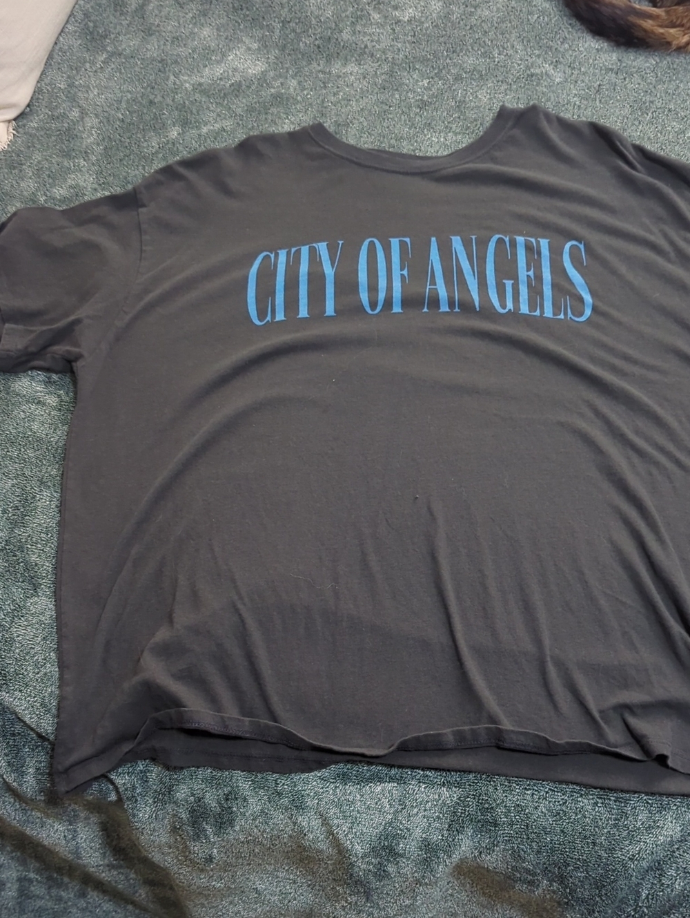 RVCA Black T‑Shirt with Blue "City of Angels" Print